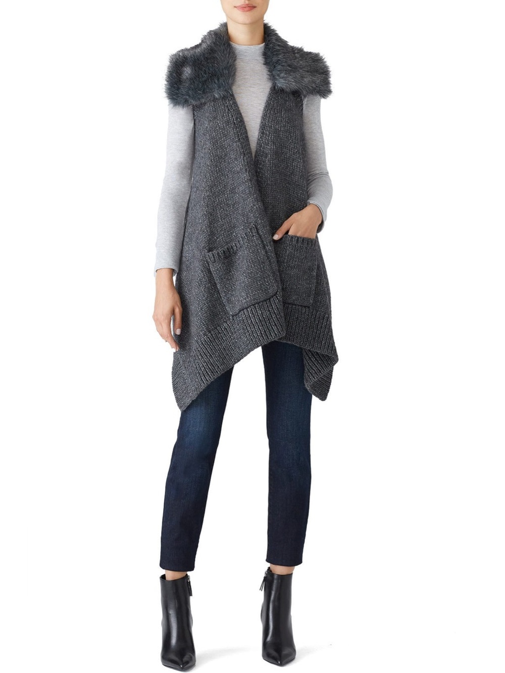 Kaufmanfranco Carbon Faux Fur Vest Large